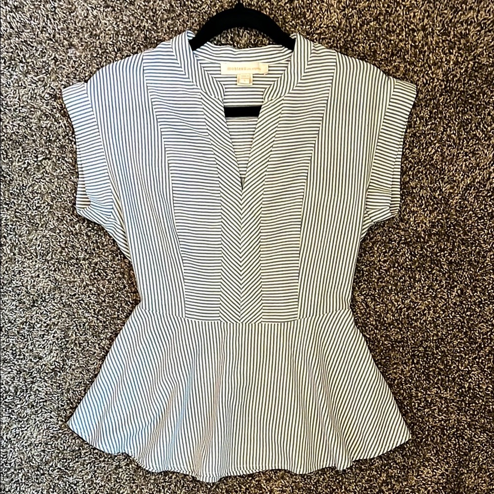 Monteau Striped Navy and White Women's Top